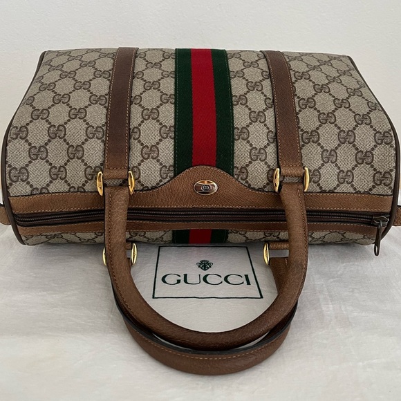 Gucci Sherry Line Boston Bag Old Version EUC Circa 1980’s Italy - Picture 5 of 17